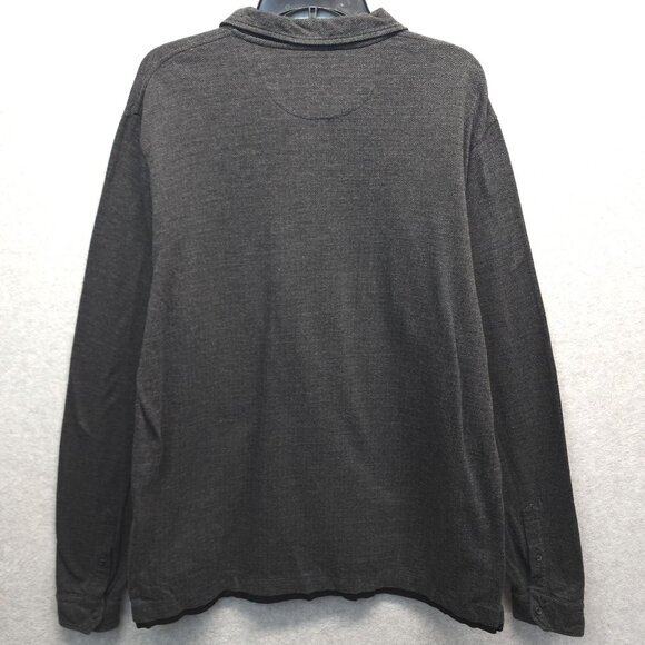 David‎ Donahue Polo Shirt Mens XL Cotton Pullover Herringbone Long Sleeve - Picture 4 of 11